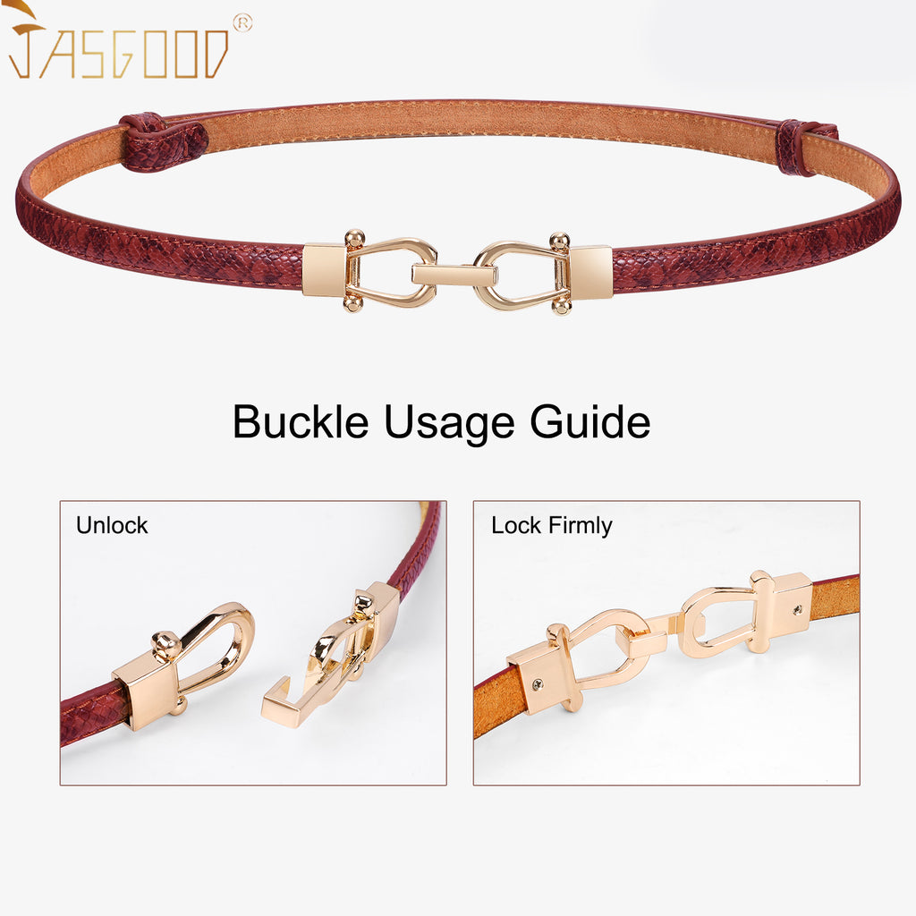 HOT Adjustable Fashion Dress Belt Thin Waist Women Skinny Leather Belt