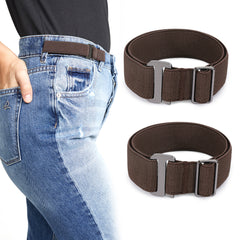 Men Women 2 Pack Elastic Invisible Belts No Buckle Stretch Belt for Jeans