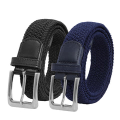 Jasgood Braided Canvas Stretch Belt Elastic Casual Belt For Men Woven Elastic Belt-Causal Belt for Golf Pants Jeans