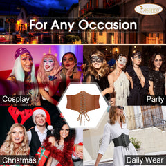 Halloween Women’s Elastic Costume Waist Belt Lace-up Tied Waspie Corset Belts for Women by JASGOOD