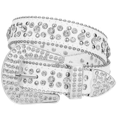 Kids Fashion Rhinestone Shiny Crystal Studded Leather Belts