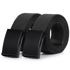 2PCS Men's Elastic Stretch Outdoor Plastic Belt with Removable Buckle Hiking Belt