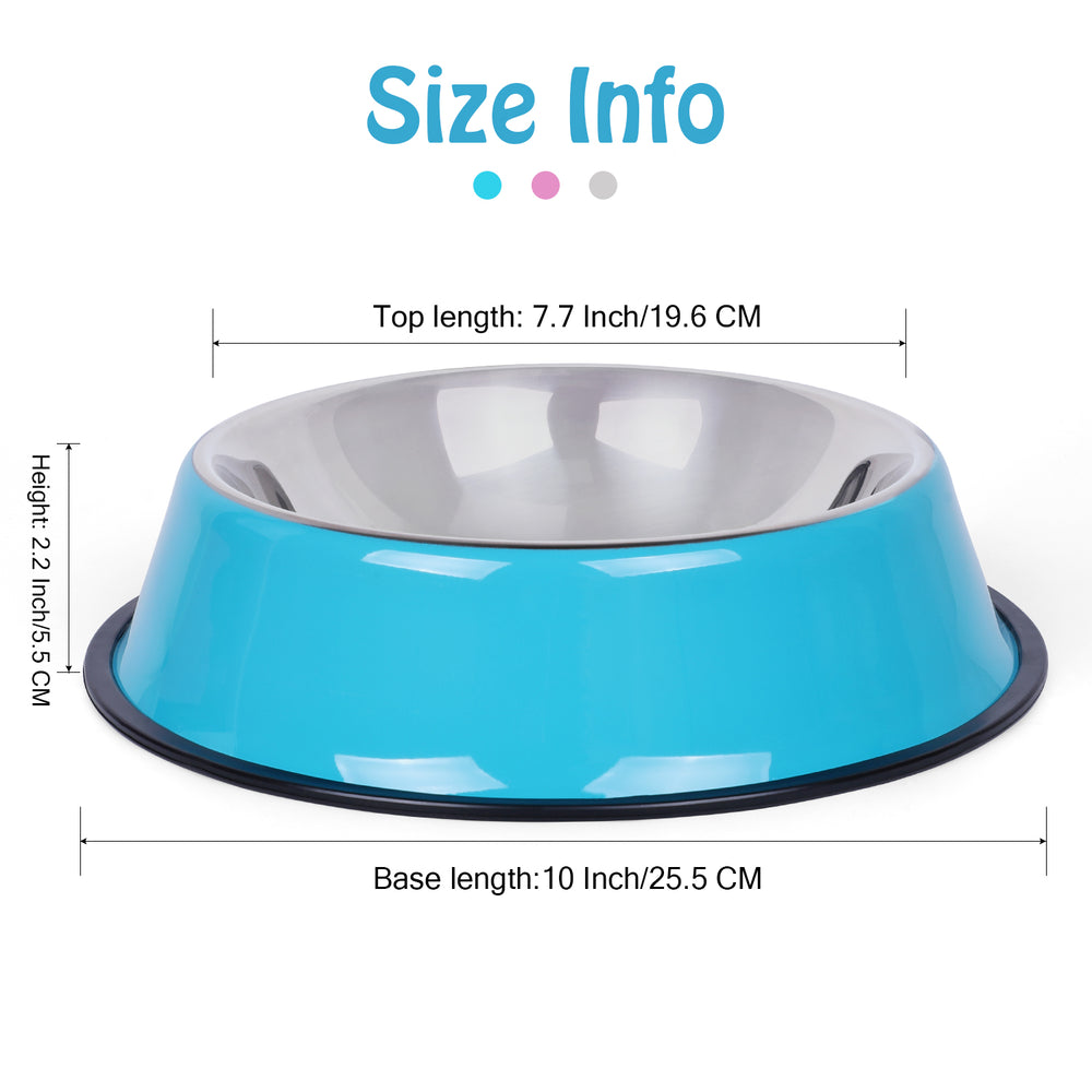 Stainless Steel Dog Bowl for Small/Medium/Large Dog,Cat,Pet-Food/Water Bowls with Rubber Base Reduce Spill Set of 2 - JASGOOD OFFICIAL