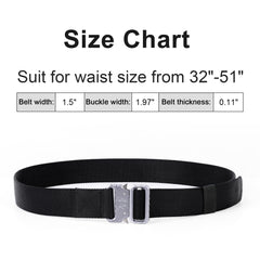 WERFORU Tactical Belt, Military Style Webbing Riggers Nylon Belt with Heavy-Duty Quick-Release Metal Buckle 1.5 Inches Wide 
