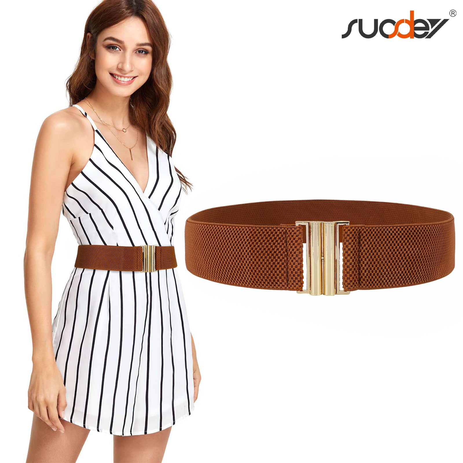 JASGOOD Women's Elastic Wide Dress Belt Retro Stretchy Waist Belt - JASGOOD OFFICIAL