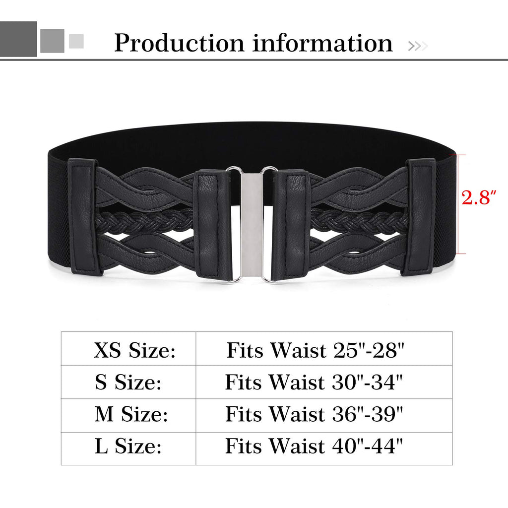Women Elastic Stretchy Retro Wide Waist Cinch Belt 50s Vintage Ladies Dress Plus Size Belt By JASGOOD 