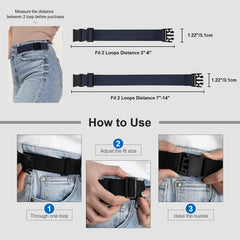 No Buckle Stretch Belt for Women/Men—2 Pack Elastic Invisible Belts for Jeans