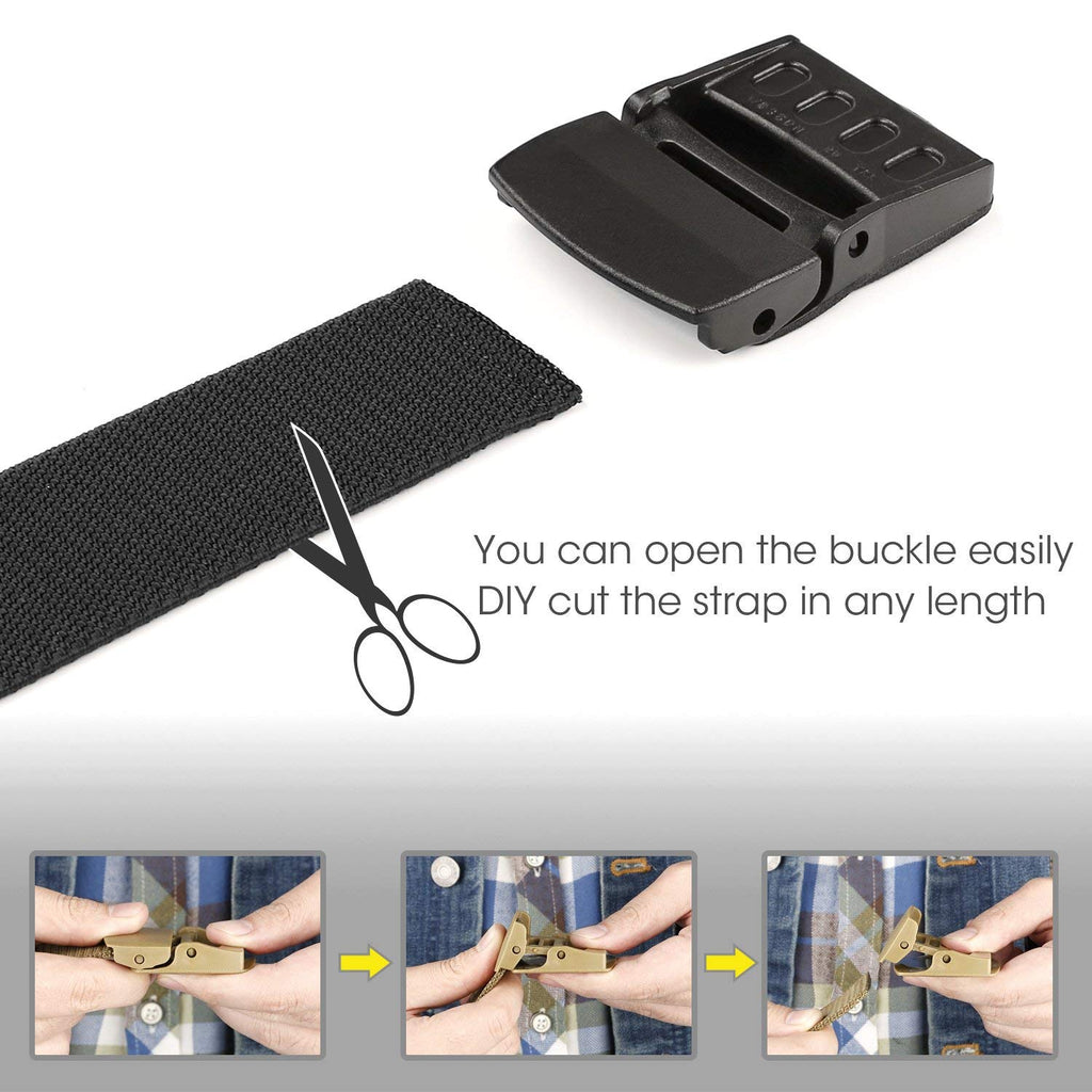 Men's Elastic Stretch Belt, JASGOOD Outdoor Plastic Belt with Removable Buckle Hiking Belt 38mm 