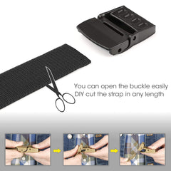 Men's Elastic Stretch Belt, JASGOOD Outdoor Plastic Belt with Removable Buckle Hiking Belt 38mm 