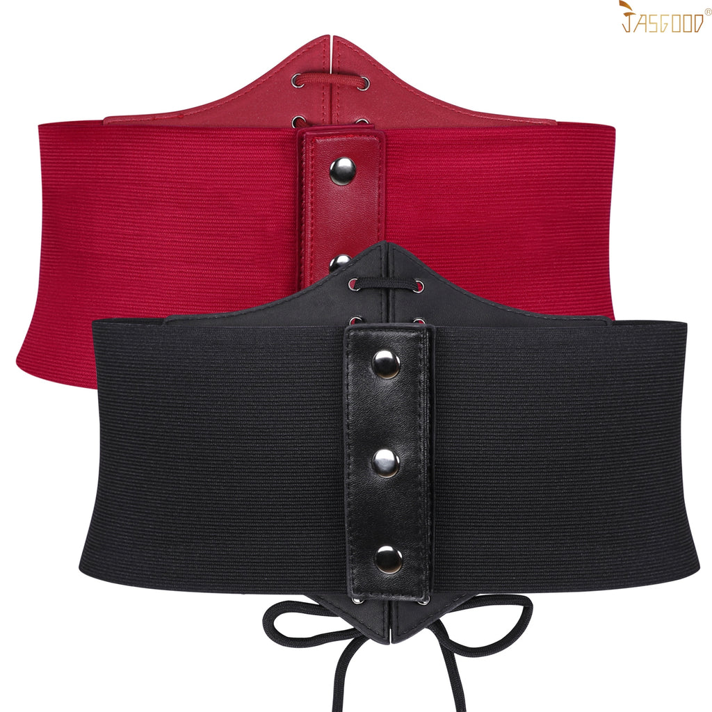 Women’s Elastic Costume Waist Belt Lace-up Tied Waspie Corset Belts for Women by JASGOOD - JASGOOD OFFICIAL