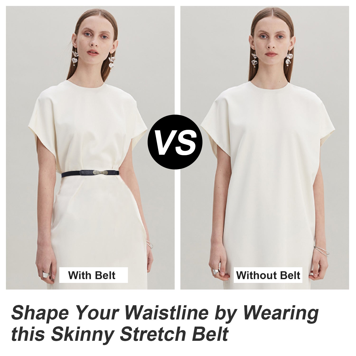 Women Skinny Elastic Stretch Belt for Dresses Retro Ladies Waist Cinch Thin Belt By JASGOOD 