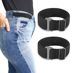 Men Women 2 Pack Elastic Invisible Belts No Buckle Stretch Belt for Jeans