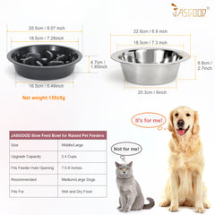 Dog Feeder Slow Eating Bowl for Raised Pet Feeders JASGOOD Maze Food Water Insert Bowl Compatible with Elevated Diners… - JASGOOD OFFICIAL