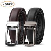 2 Pack Leather Ratchet Dress Belt  with Automatic Buckle for men by JASGOOD 