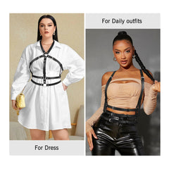 Women Halloween Fashion Punk Leather Harness Chest Belt