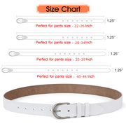 Women Leather Belt for Pants Dress Jeans Waist Belt with Brushed Alloy Buckle