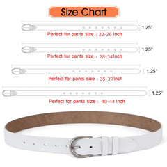 Women Leather Belt for Pants Dress Jeans Waist Belt with Brushed Alloy Buckle