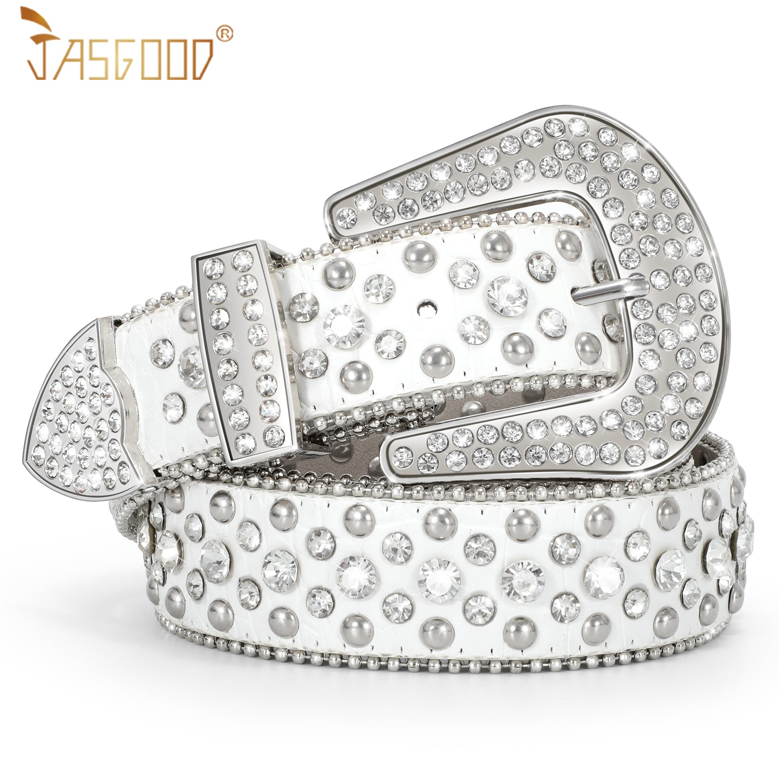 Women Mens  Popular Luxury Crystal Diamond Studded Rhinestone Western Sparkle Designer Leather Belt