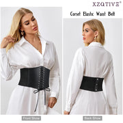 Halloween Women’s Elastic Costume Waist Belt Lace-up Tied Waspie Corset Belts for Women by JASGOOD