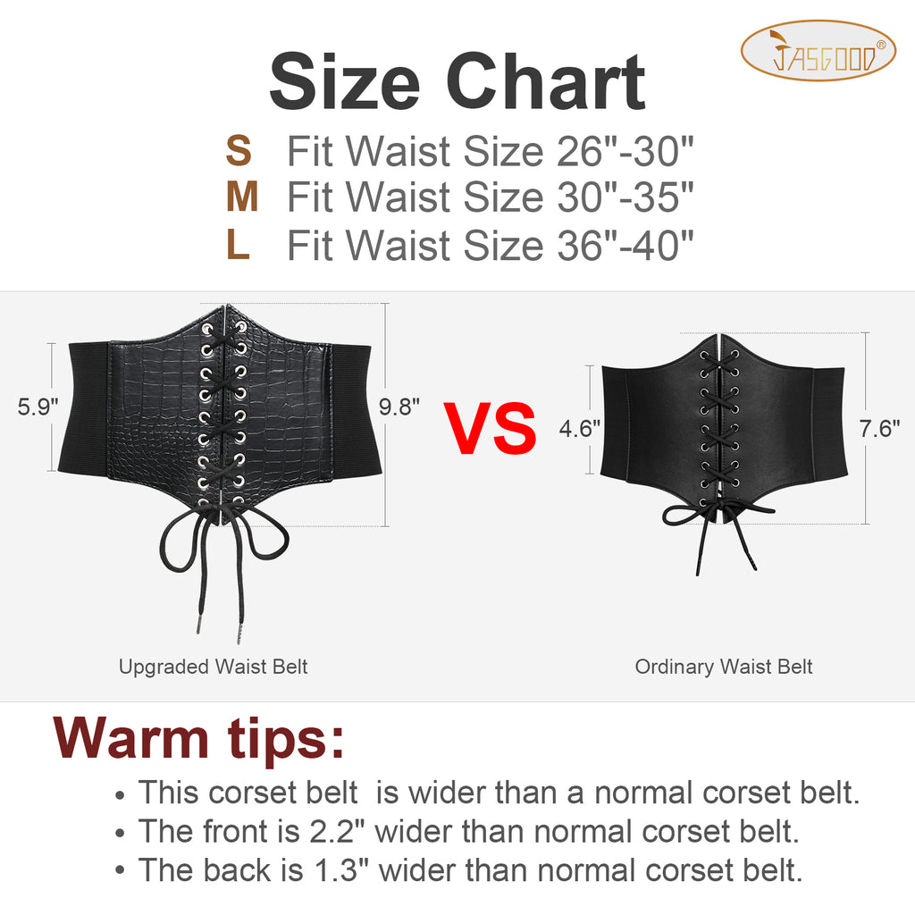 Halloween Women’s Elastic Costume Waist Belt Lace-up Tied Waspie Corset Belts for Women by JASGOOD