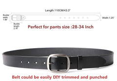 WHIPPY New Arrival Jeans Belt for Women Leather Belt with Solid Pin Buckle Pants Size up to 44" 