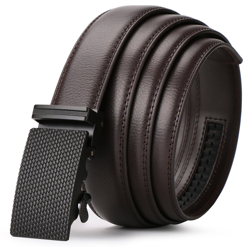 Men's Leather Ratchet Dress Belt with Automatic Buckle in Gift Box by JASGOOD 