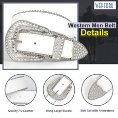 Luxury Crystal Skull designer  Diamond Studded Rhinestone Belts Western Sparkle Leather Men Women Belt
