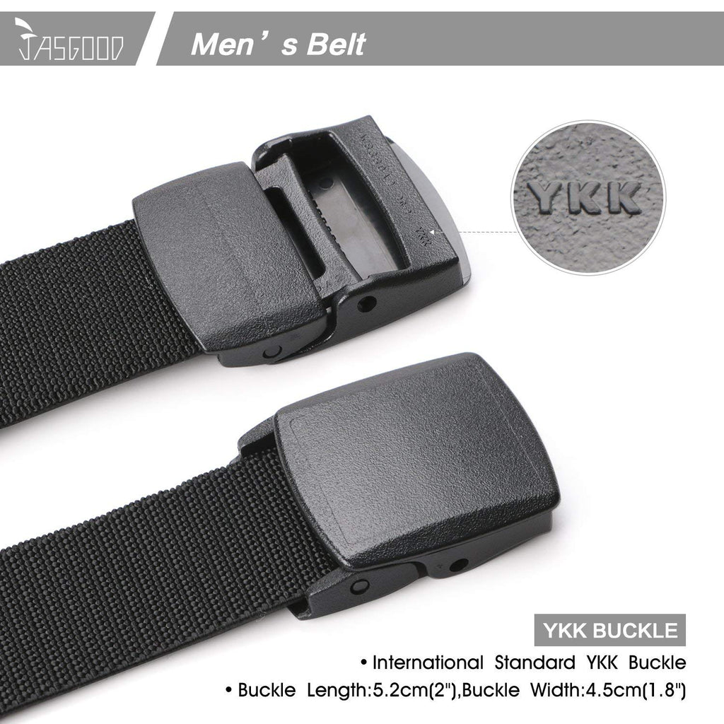 Men's Elastic Stretch Belt, JASGOOD Outdoor Plastic Belt with Removable Buckle Hiking Belt 38mm 