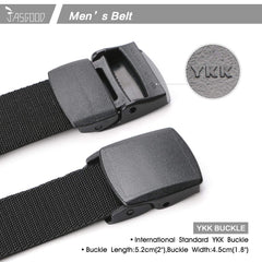 Men's Elastic Stretch Belt, JASGOOD Outdoor Plastic Belt with Removable Buckle Hiking Belt 38mm 