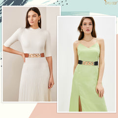 2Pack JASGOOD Women‘s Skinny Belt for Dresses Retro Stretch Chic Ladies Waist Belt - JASGOOD OFFICIAL