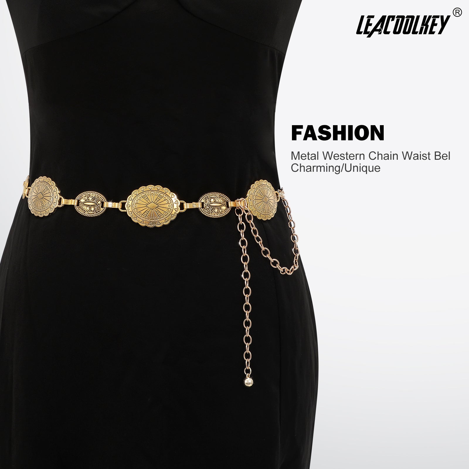 JASGOOD Ladies Rhinestone Fashion Waistband Chain Belt Wasit Belt - JASGOOD OFFICIAL