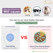 Dog Feeder Slow Eating Bowl for Raised Pet Feeders JASGOOD Maze Food Water