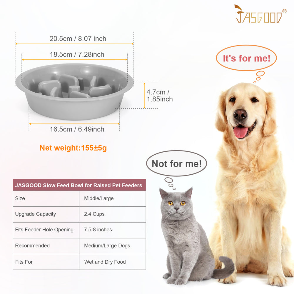 Dog Feeder Slow Eating Bowl for Raised Pet Feeders JASGOOD Maze Food Water Insert Bowl Compatible with Elevated Diners… - JASGOOD OFFICIAL