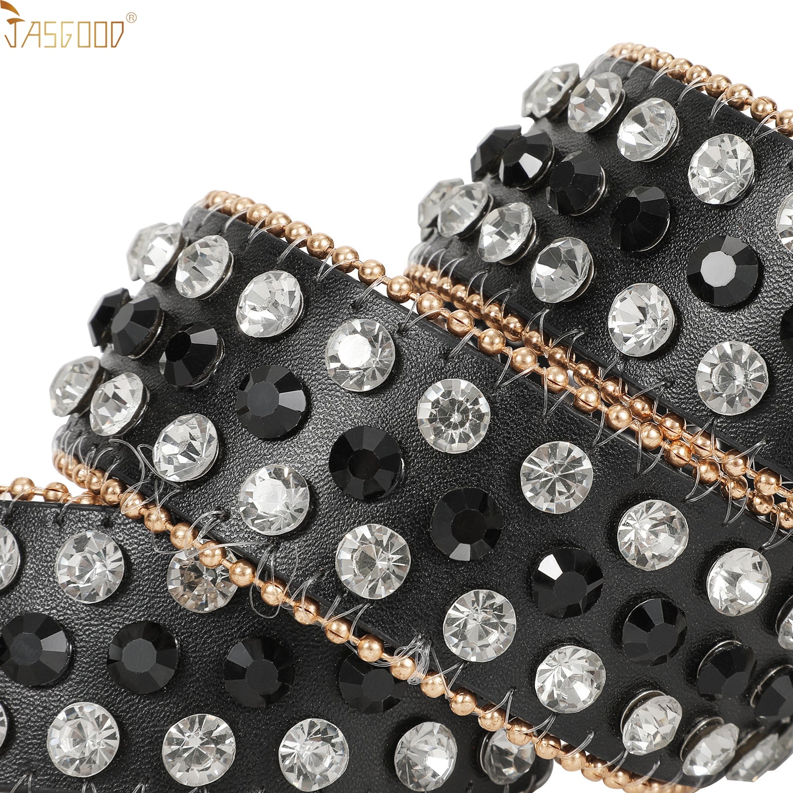 Halloween Rhinestone Belt for Women  Western Cowgirl Bling Studded Leather Belt for Jeans Pants - JASGOOD OFFICIAL