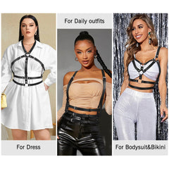 Women Halloween Fashion Punk Leather Harness Chest Belt