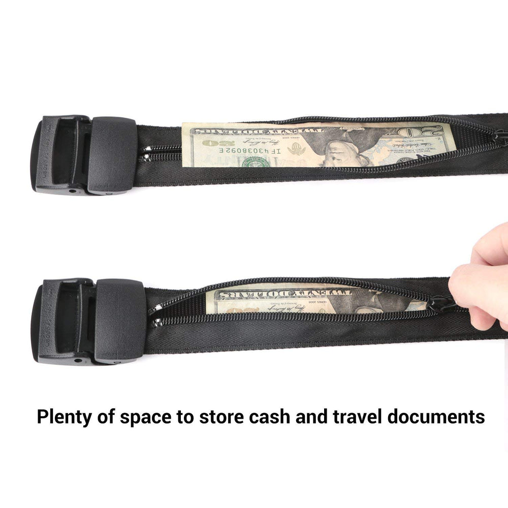 JASGOOD Men Travel Security Money Belt with Hidden Money Pocket  Unisex Nickel free Nylon Belt Cashsafe Anti-Theft 