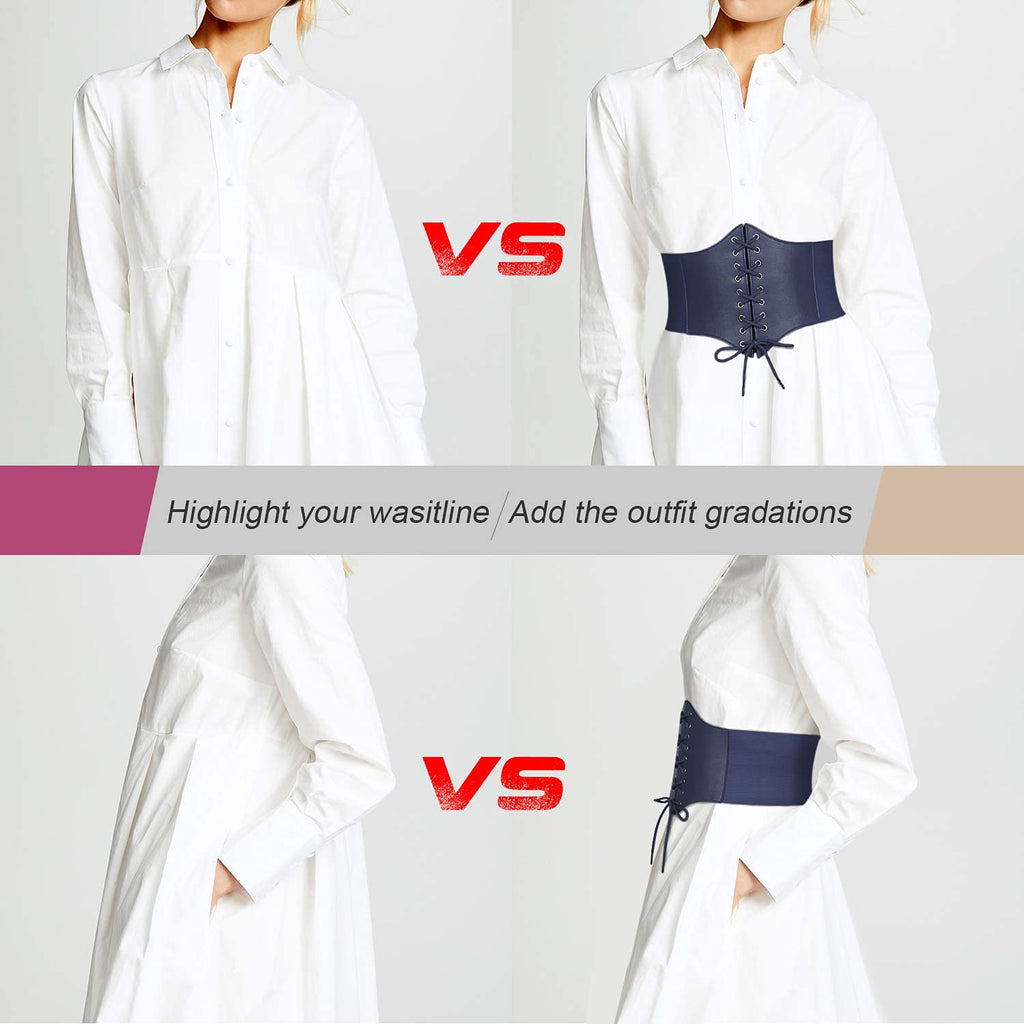 Women’s Elastic Costume Waist Belt Lace-up Tied Waspie Corset Belts for Women by JASGOOD - JASGOOD OFFICIAL