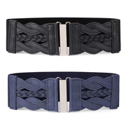 Women Stretchy Vintage Dress Belt Elastic Retro Wide Waist Cinch Belt by JASGOOD 
