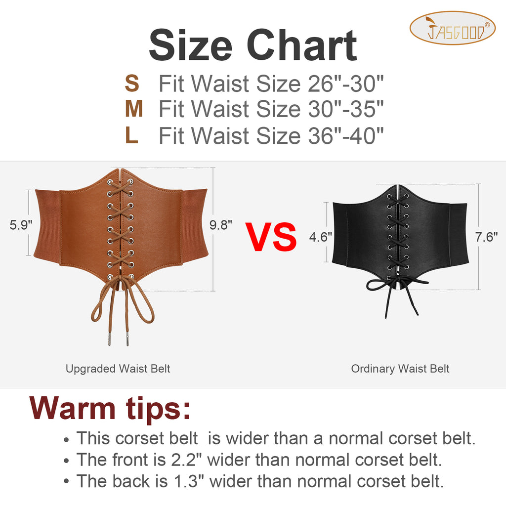 Halloween Women’s Elastic Costume Waist Belt Lace-up Tied Waspie Corset Belts for Women by JASGOOD