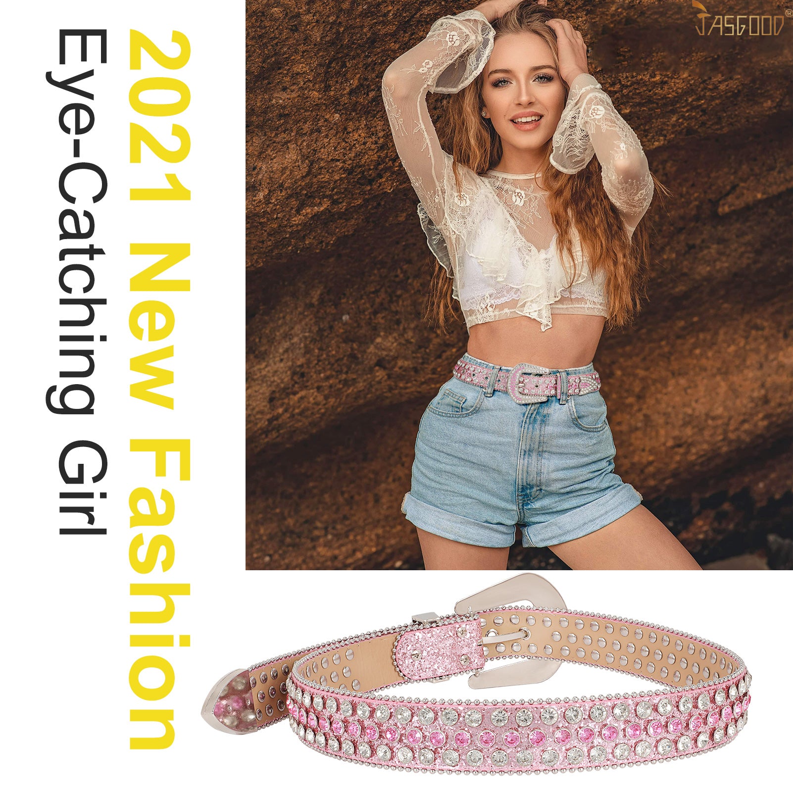 JASGOOD Fashion Rhinestones Belt - JASGOOD OFFICIAL