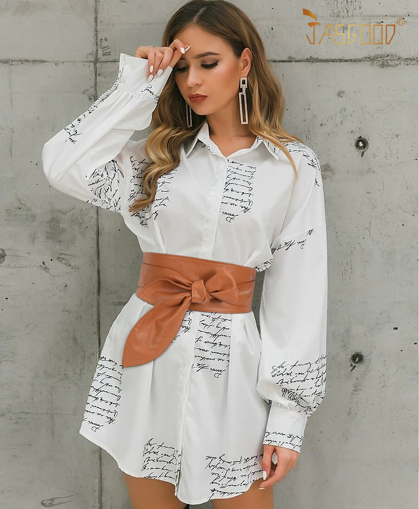 Women Dress Belt for Wedding Party Long Sash Bridal Waist Belts for Special Occasion 3.74'' Wide - JASGOOD OFFICIAL