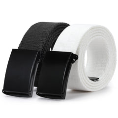 2PCS Men's Elastic Stretch Outdoor Plastic Belt with Removable Buckle Hiking Belt