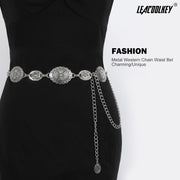 JASGOOD Ladies Rhinestone Fashion Waistband Chain Belt Wasit Belt