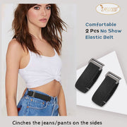 Men Women 2 Pack Elastic Invisible Belts No Buckle Stretch Belt for Jeans