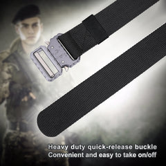 WERFORU Tactical Belt, Military Style Webbing Riggers Nylon Belt with Heavy-Duty Quick-Release Metal Buckle 1.5 Inches Wide 