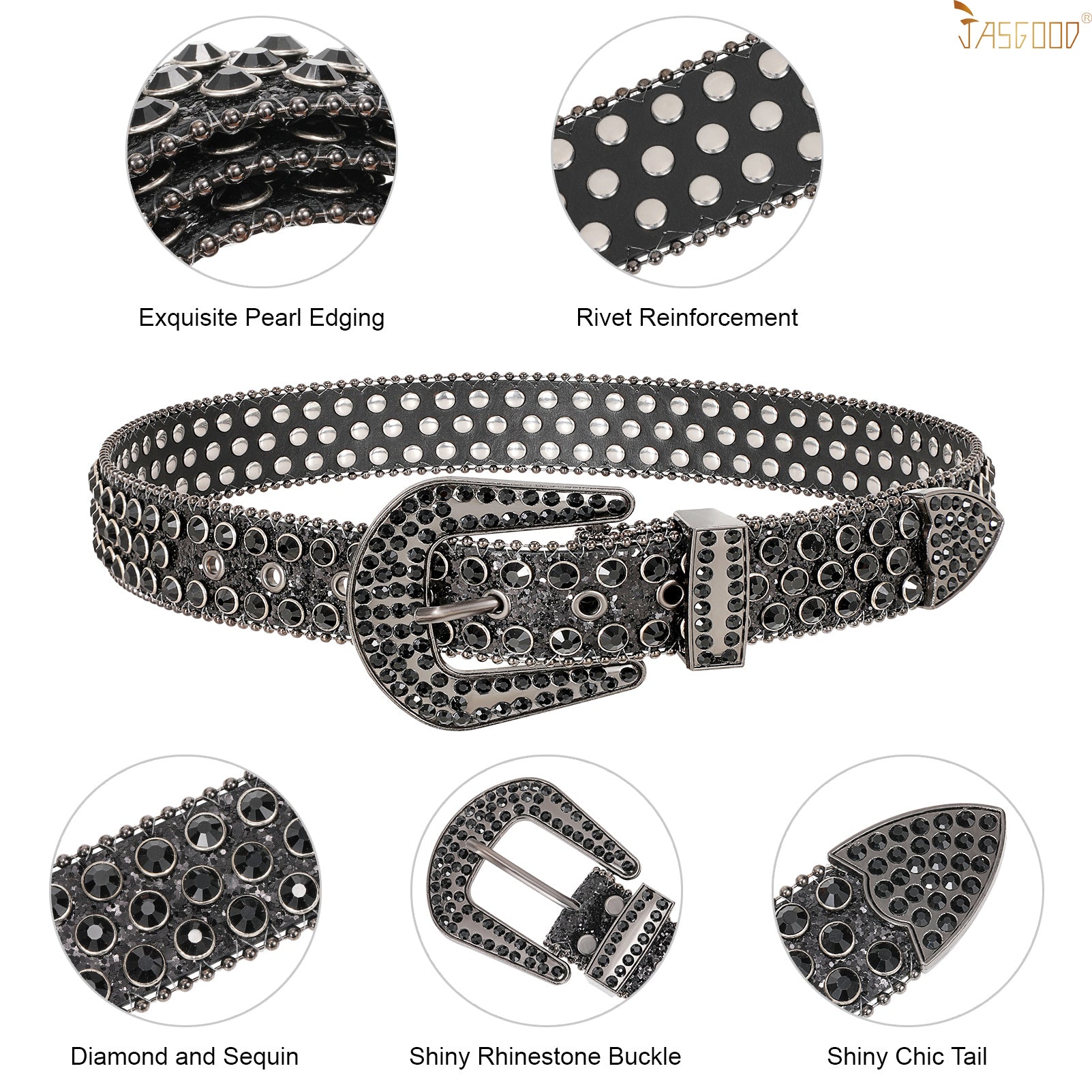 JASGOOD Fashion Rhinestones Belt - JASGOOD OFFICIAL