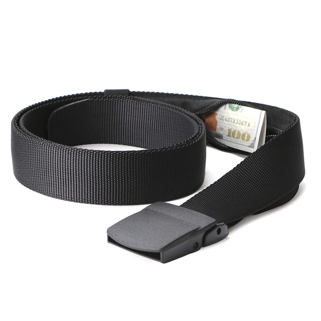 JASGOOD Travel Security Money Belt with Hidden Money Pocket - Cashsafe Anti-Theft  Unisex Nickel free Nylon Belt 