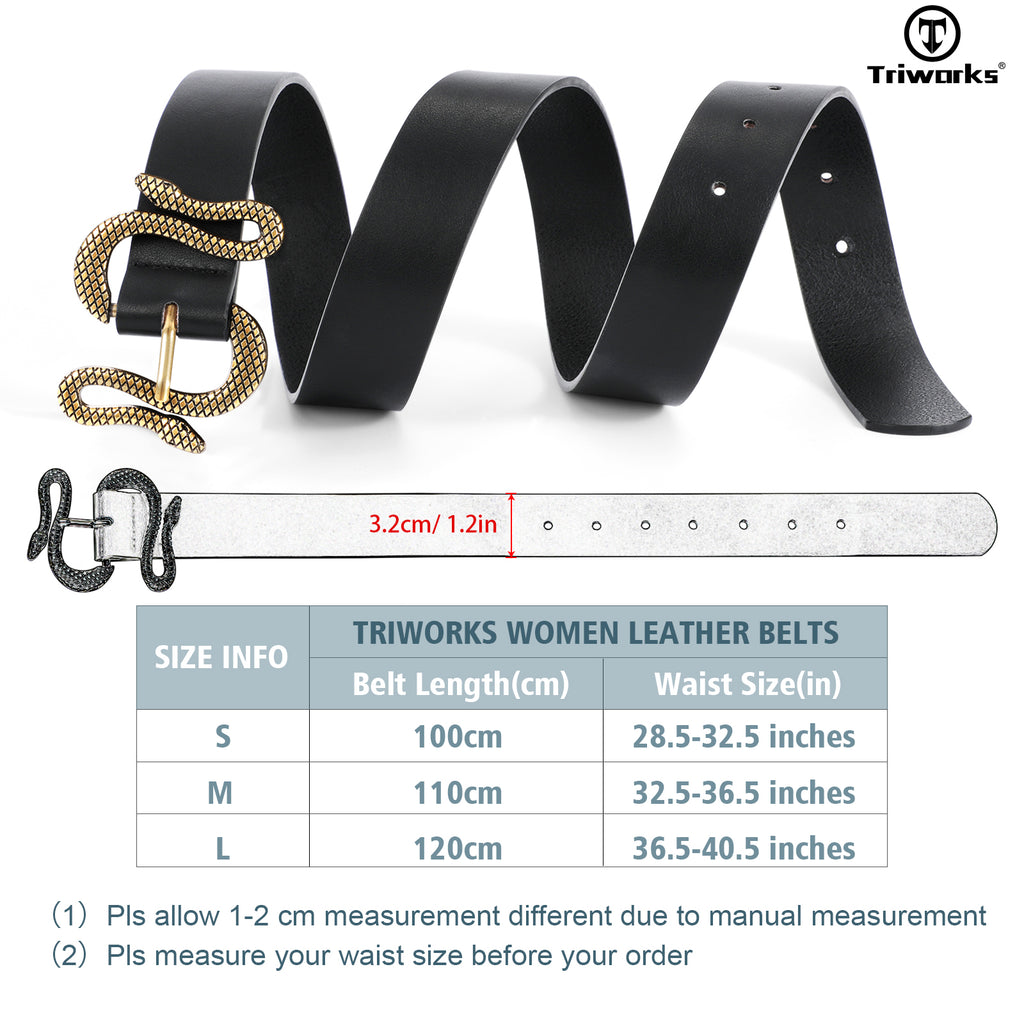 Snake Pattern Animal Unique Buckle  Woman Belt Leather Designer Fashion Cowboy Western Belts