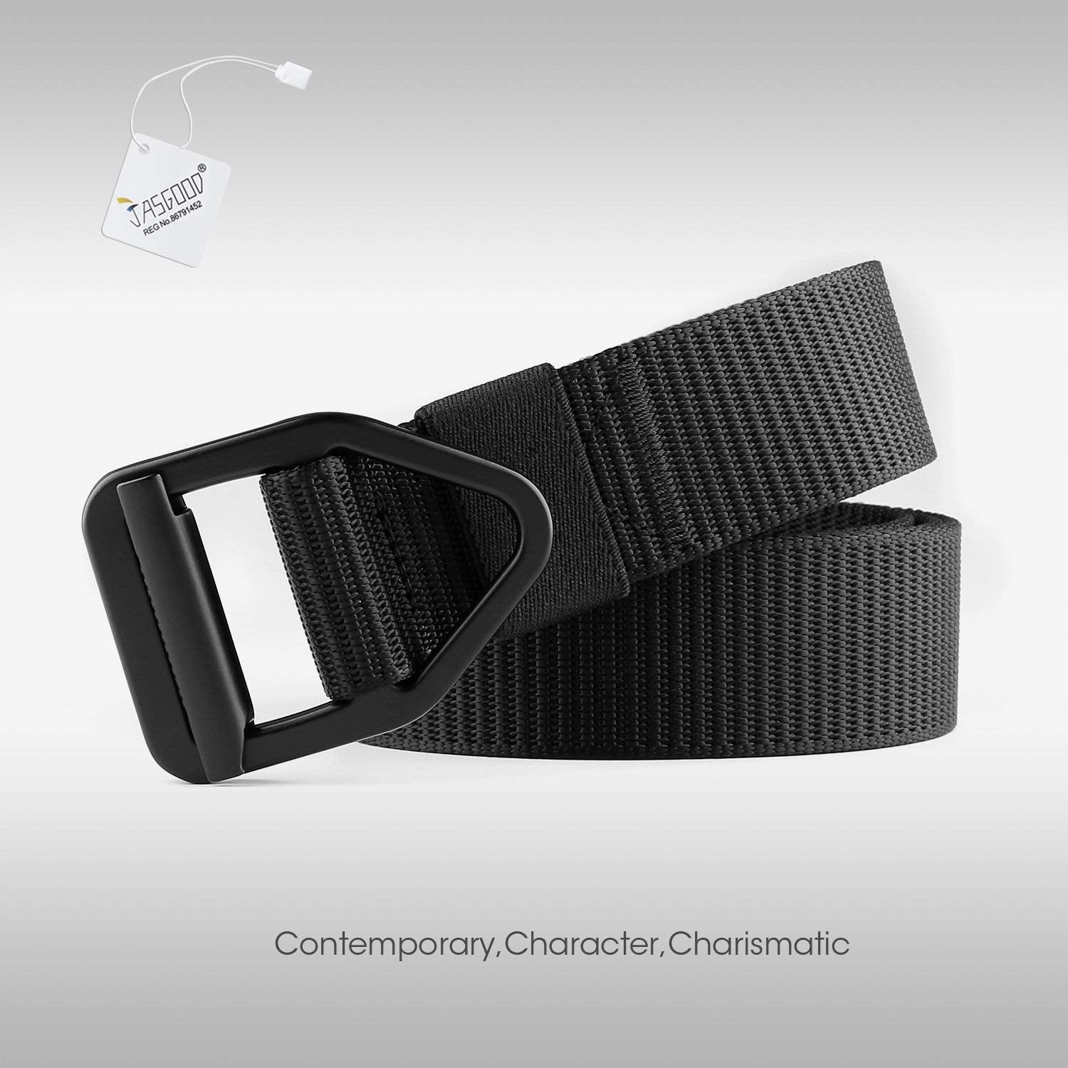 Men's Nylon Military Style Casual Army Outdoor Tactical Webbing Buckle Belt by JASGOOD