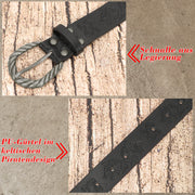 Leather Ratchet Dress Belt for Men Double Prong Leather Belt Heavy Duty Belt for Men